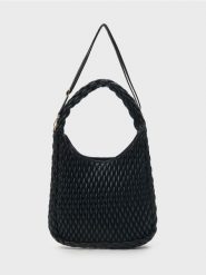 Pikowana torebka hobo - czarny. Czarne torebki klasyczne damskie Sinsay, bez wzorów, pikowane, bez dodatków. Za 59.99 zł.