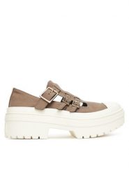 Converse Półbuty Chuck Taylor All Star Lugged Heel Mary Jane Sandal A13552C Zielony. Zielone półbuty damskie Converse, bez wzorów, z materiału, retro, bez obcasa, na płaskiej podeszwie. Za 379.99 zł.