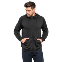 Bluza sportowa IPPE czarna. Niebieskie bluzy bez kaptura męskie AVACORE, bez wzorów, sportowe, bez kołnierzyka, bez ramiączek. W wyprzedaży za 139.00 zł.