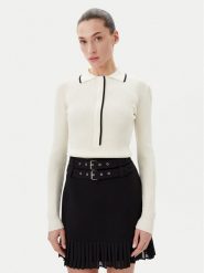 Bruuns Bazaar Sweter Johania BBW3653 Biały Slim Fit. Białe swetry klasyczne damskie Bruuns Bazaar, l, z wiskozy, bez kołnierzyka. Za 359.99 zł.