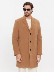 Tommy Hilfiger Płaszcz wełniany MW0MW32963 Brązowy Regular Fit. Brązowe płaszcze męskie Tommy Hilfiger, na zimę, m, bez wzorów, z wełny. Za 1,899.00 zł.