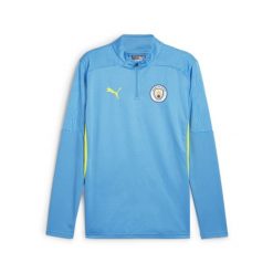 Męska bluza treningowa Manchester City z zamkiem 1/4 PUMA Magic Blue Yellow Glow. Niebieskie bluzy bez kaptura męskie Puma, m. W wyprzedaży za 296.95 zł.