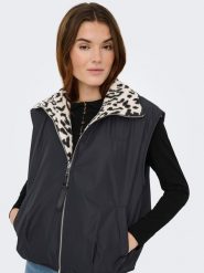 ONLY Dwustronna kamizelka w kolorze granatowym rozmiar: L. Niebieskie kamizelki damskie Only, l, z materiału. Za 161.34 zł.