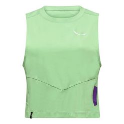 Damski tank top Salewa Pedroc Dry'Ton. Zielone topy sportowe damskie Salewa, s, bez wzorów, bez ramiączek. Za 240.50 zł.