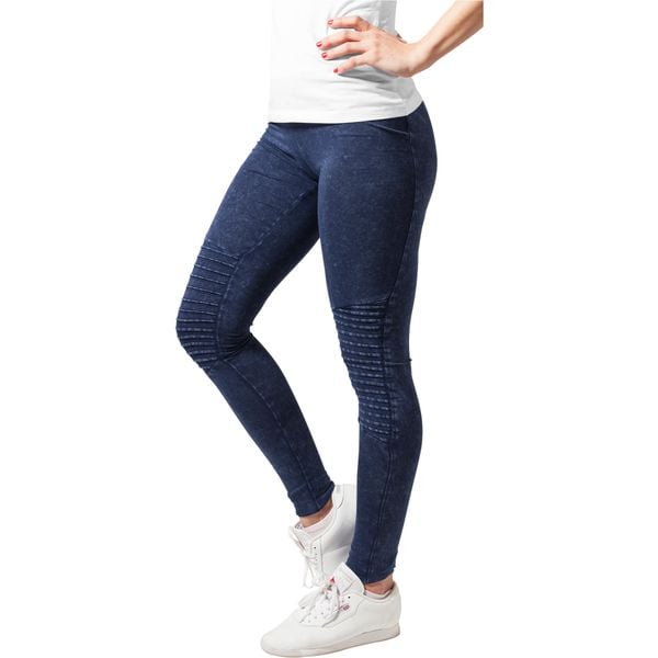 Damskie klasyczne legginsy dżinsowe gt. Niebieskie legginsy damskie Urban Classics, bez wzorów, z denimu. Za 183.50 zł.