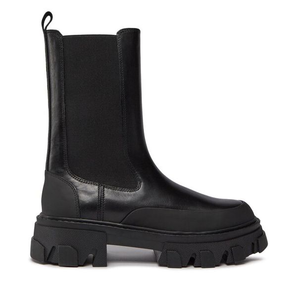 Sztyblety DKNY. Czarne botki damskie DKNY, bez obcasa, na płaskiej podeszwie, bez zapięcia. Za 849.99 zł.