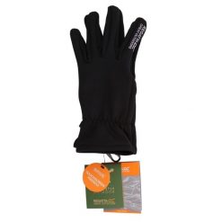 Rękawiczki do smartfona Gloves II. Czarne rękawiczki damskie Regatta, bez wzorów, z materiału. Za 118.00 zł.