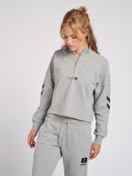 Bluza damska Hummel hmlLGC nikka. Szare bluzy sportowe damskie HUMMEL, l, bez wzorów, z bawełny, bez ramiączek, krótkie, bez kaptura. Za 164.44 zł.