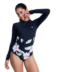 Jednoczęściowy kostium kąpielowy z długim rękawem damski THE RIDER ZIPPED. Czarne stroje jednoczęściowe damskie Roxy, m, bez wzorów. Za 339.99 zł.
