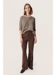 Soaked in Luxury Sweter "Tuesday" w kolorze jasnobrązowo-szarym rozmiar: XL. Brązowe swetry klasyczne damskie Soaked in Luxury, xl, bez kołnierzyka. Za 138.87 zł.