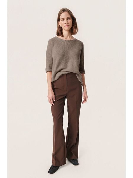 Soaked in Luxury Sweter "Tuesday" w kolorze jasnobrązowo-szarym rozmiar: XL. Brązowe swetry klasyczne damskie Soaked in Luxury, xl, bez kołnierzyka. Za 138.87 zł.