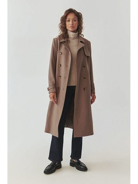 TATUUM Wełniany płaszcz w kolorze brązowym rozmiar: 42. Brązowe płaszcze damskie Tatuum, bez wzorów, z tkaniny. Za 632.42 zł.