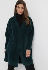 Ciemnozielony Płaszcz z Bawełną Oversize Klepheia. Zielone płaszcze damskie Born2be, bez wzorów, z bawełny. Za 169.99 zł.
