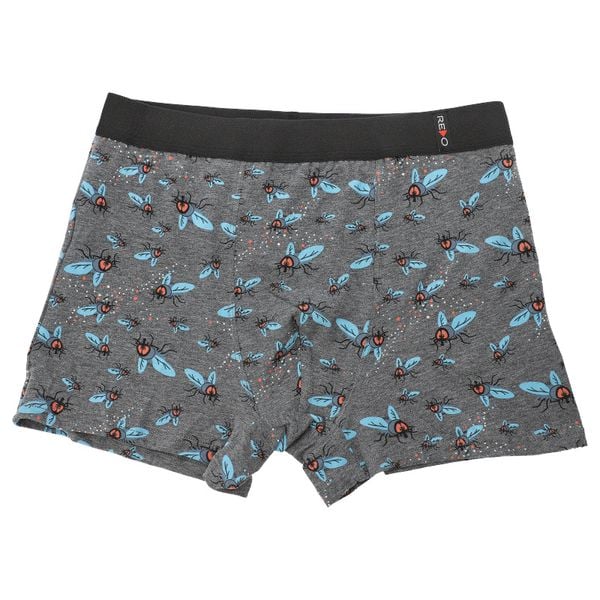 Szare Męskie Bokserki Muchy Redo. Szare bokserki męskie Redo, bez wzorów, z bawełny. Za 29.99 zł.