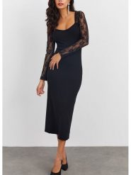 LA Angels Sukienka w kolorze czarnym rozmiar: M. Czarne sukienki damskie LA Angels, m, bez wzorów, z koronki, bez kołnierzyka, bez ramiączek, maxi. Za 165.99 zł.