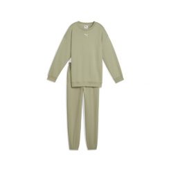 Młodzieżówy dres oversize Loungewear PUMA. Zielona spodnie dresowe damskie Puma, m, bez wzorów, z dresówki. Za 164.99 zł.