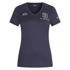 Koszulka damska HV Polo Favouritas Tech. Niebieskie bluzki sportowe damskie HV POLO, bez kołnierzyka, bez ramiączek. Za 257.50 zł.