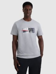 4F T-shirt regular z nadrukiem męski - szary XL. Szare t-shirty męskie 4f, m, bez wzorów, bez kołnierzyka. Za 69.99 zł.