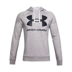 Bluza męska Under Armour Rival Fleece Big Logo HD. Szare bluzy bez kaptura męskie Under Armour, bez wzorów, sportowe, bez kołnierzyka, bez ramiączek. Za 139.99 zł.