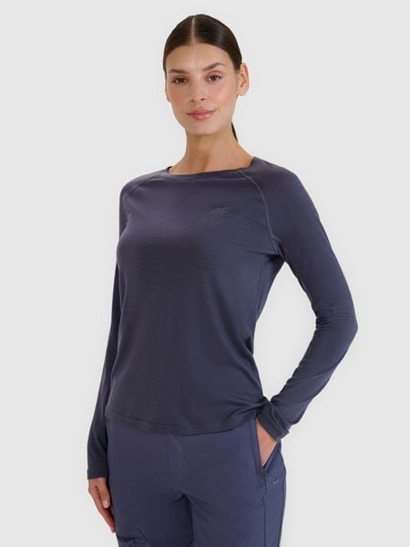 4F Longsleeve trekkingowy szybkoschnący z wełną Merino damski - szary M. Szare obuwie trekkingowe damskie 4f. W wyprzedaży za 139.99 zł.