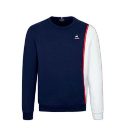 Bluza z dekoltem Le Coq Sportif Saison 1 N°1. Białe bluzy bez kaptura męskie Le Coq Sportif, xs, z bawełny. Za 313.30 zł.