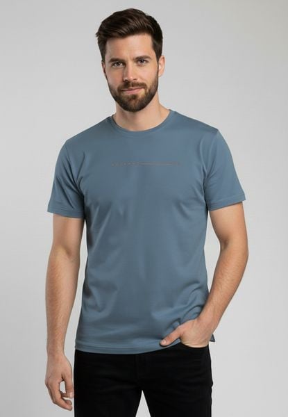 Bawełniany t-shirt T-KLIR. Niebieskie t-shirty męskie Volcano, l, bez wzorów, z bawełny, bez kołnierzyka. Za 69.99 zł.