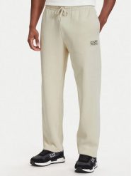 EA7 Emporio Armani Spodnie dresowe 7M002235 AF21822 U1079 Beżowy jasny Regular Fit. Brązowe spodnie dresowe męskie EA7 Emporio Armani, bez wzorów, z bawełny. Za 529.99 zł.