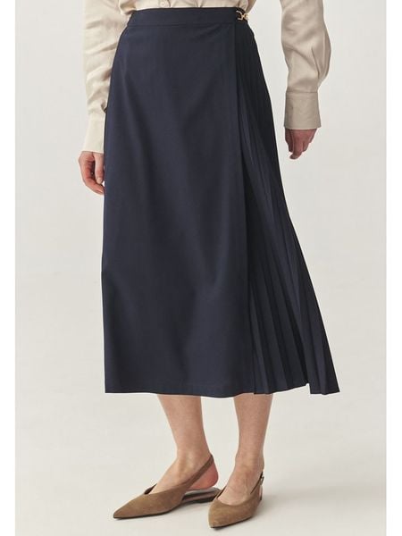 TATUUM Spódnica w kolorze granatowym rozmiar: 38. Niebieskie spódniczki damskie Tatuum, bez wzorów, z podwyższonym stanem, midi. Za 181.76 zł.