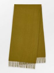 Becksöndergaard Wełniany szal w kolorze oliwkowym - 220 x 50 cm rozmiar: onesize. Zielone szaliki i kominy damskie Becksöndergaard, bez wzorów, z materiału. Za 173.99 zł.