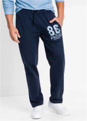 Spodnie joggingowe z czystej bawełny organicznej. Czarne spodnie materiałowe męskie bonprix, bez wzorów, z bawełny. Za 107.99 zł.
