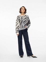 Vero Moda Sweter w kolorze szaro-kremowym rozmiar: M. Szare swetry klasyczne damskie Vero Moda, m, bez kołnierzyka. Za 70.41 zł.