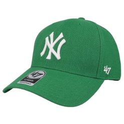 Czapka z daszkiem dla dorosłych New York Yankees MVP Cap. Zielone czapki męskie 47 Brand, bez wzorów, z materiału. Za 99.99 zł.