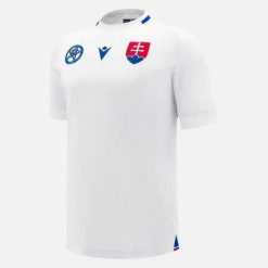 Koszulka wyjazdowa Słowacja 2025/26. Białe t-shirty sportowe męskie Macron, s, bez ramiączek, do piłki nożnej. Za 423.50 zł.