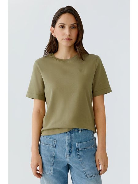 Oui Koszulka w kolorze khaki rozmiar: 44. Brązowe bluzki damskie Oui, bez wzorów, z bawełny, bez kołnierzyka. Za 56.99 zł.