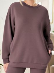 Bluza - brązowy. Brązowe bluzy bez kaptura damskie Sinsay, l. Za 39.99 zł.