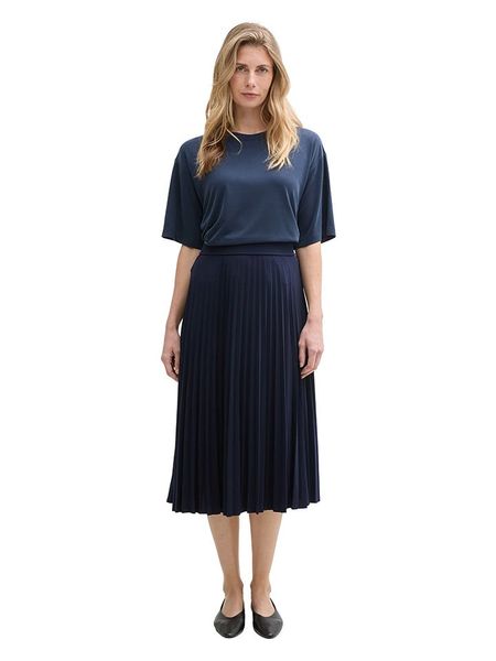 Tom Tailor Spódnica w kolorze granatowym rozmiar: 44. Niebieskie spódniczki damskie Tom Tailor, bez wzorów, midi, rozkloszowane. Za 82.64 zł.