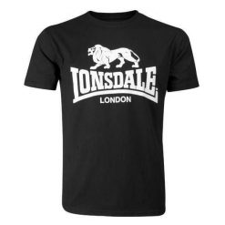 T-shirt o klasycznym kroju Lonsdale Logo. Czarne t-shirty męskie Lonsdale, bez wzorów, z bawełny, bez kołnierzyka. Za 119.00 zł.