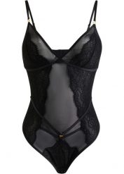 Body ze stringami, bez fiszbinów. Czarne body damskie bonprix, bez wzorów. Za 119.99 zł.
