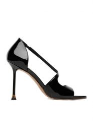 Eva Minge Sandały EO-VIOLETA-LT1735-2 Czarny. Czarne sandały damskie Eva Minge, bez wzorów, ze skóry, bez obcasa, na szpilce. Za 429.99 zł.