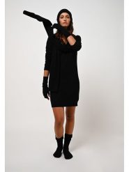 AUTHENTIC CASHMERE Kaszmirowa sukienka "Capelet" w kolorze czarnym rozmiar: S. Czarne sukienki damskie AUTHENTIC CASHMERE, s, bez wzorów, z kaszmiru, bez kołnierzyka, bez ramiączek, mini. Za 485.44 zł.