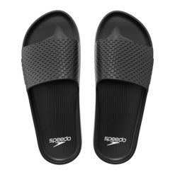 Klapki basenowe antypoślizgowe damskie Speedo Slide Entry. Czarne klapki damskie Speedo, bez wzorów, bez obcasa. Za 64.99 zł.