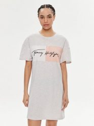 Tommy Hilfiger Sukienka codzienna UW0UW04969 Szary Relaxed Fit. Szare sukienki damskie Tommy Hilfiger, na co dzień, m, bez wzorów, z bawełny, bez kołnierzyka, bez ramiączek, proste. Za 289.99 zł.