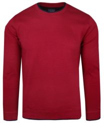 Bawełniana Męska Bluza PAKO JEANS z Lamówką - Czerwona. Czerwone bluzy bez kaptura męskie Pako Jeans, l, z bawełny. Za 169.00 zł.