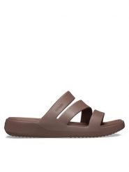 Crocs Klapki Getaway Strappy 209587 Brązowy. Brązowe klapki damskie Crocs, bez wzorów, z tworzywa sztucznego, bez obcasa. Za 135.99 zł.