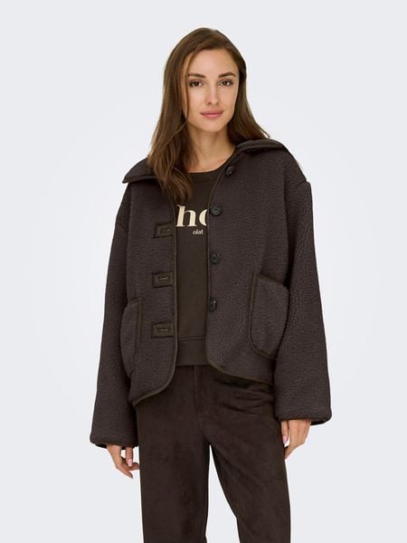 JDY Kurtka polarowa "Noella" w kolorze brązowym rozmiar: M/L. Brązowe kurtki damskie JDY, l, bez wzorów, z polaru, bez kaptura. Za 224.95 zł.