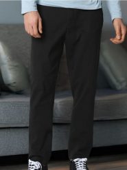 Spodnie chino slim - czarny. Czarne spodnie materiałowe męskie Sinsay, bez wzorów. Za 49.99 zł.