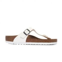 Japonki damskie Birkenstock 745531. Białe klapki damskie Birkenstock, bez wzorów, z materiału, bez obcasa. Za 348.80 zł.