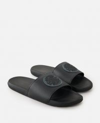 Klapki damskie Rip Curl Icons Bloom. Czarne klapki damskie Rip Curl, bez wzorów, z materiału, bez obcasa. Za 149.99 zł.