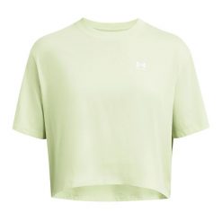 Koszulka damska Under Armour Boxy Crop Logo. Zielone bluzki sportowe damskie Under Armour, l, bez wzorów, bez ramiączek. Za 78.99 zł.