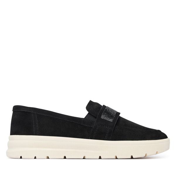 Półbuty Caprice. Czarne półbuty damskie Caprice, bez wzorów, bez obcasa, na płaskiej podeszwie. Za 399.99 zł.